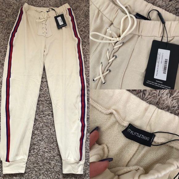 PrettyLittleThing Pants - NWT PLT Caila Side Striped Joggers US 12 UK 16